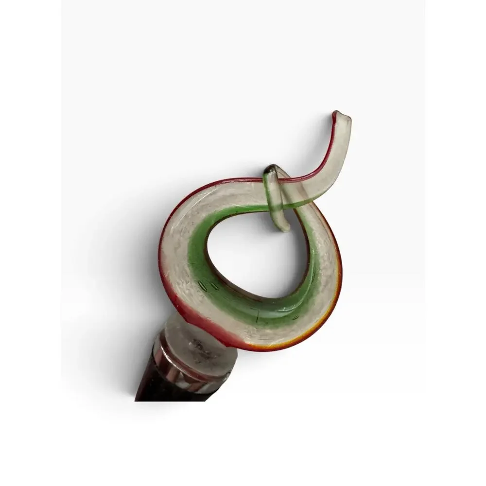 Ganz Bella Casa Decorative Art Glass & Metal Bottle Stopper Multicolor Swirl